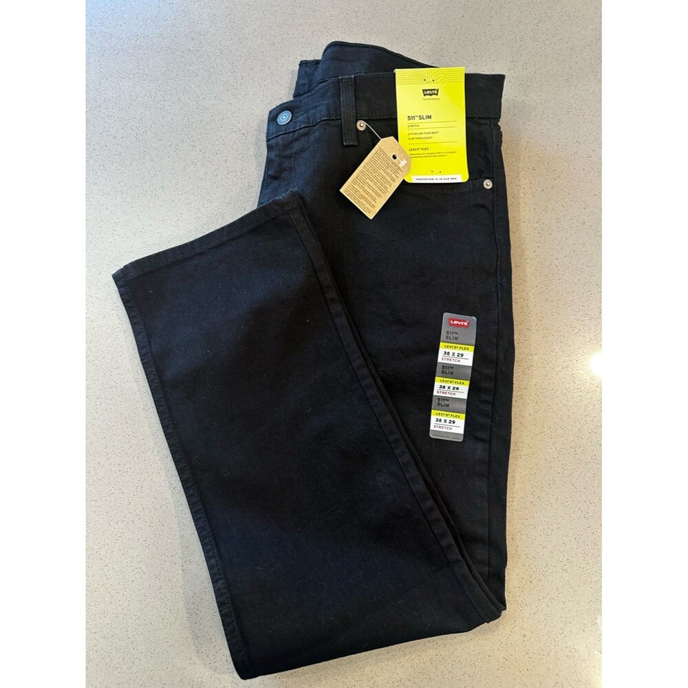Brand New with Tags! Levi's 511 Slim Men's Black Color Jeans 36x29